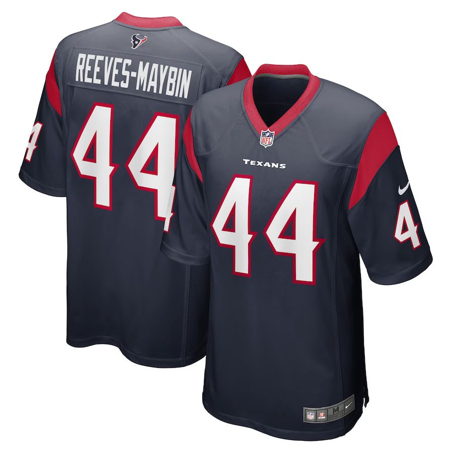 Men Houston Texans 44 Jalen Reeves-Maybin Nike Navy Game Player NFL Jersey
